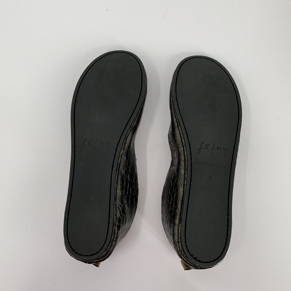 FS/NY Sloop ballet flats croc embossed leather taupe shoe Italy slip-on new 8 - Picture 6 of 6